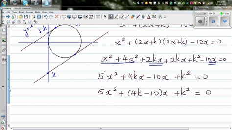 finding the value of k if a line y 2x k is a tangent to a circle x 2 y 2 10x 0 youtube