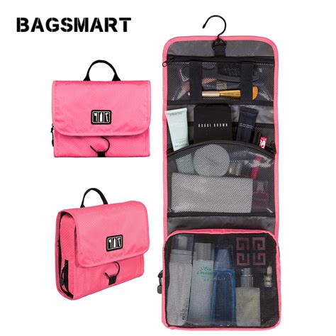 Bagsmart Waterproof Cosmetic Bag Women Travel Toiletry Kit Folding