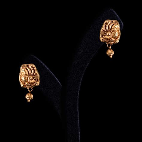 Adorable Small Gold Earrings Designs South India Jewels