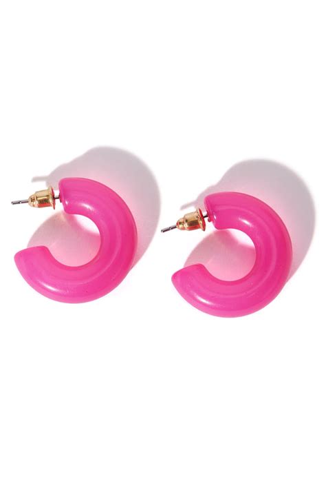 glowing parade hoop earrings pink fashion nova jewelry fashion nova