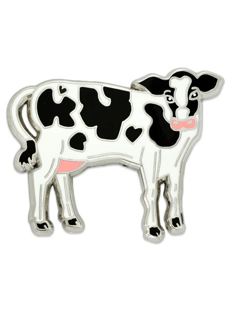 Pinmarts Cute Black And White Cow Farm Animal Enamel Lapel Pin