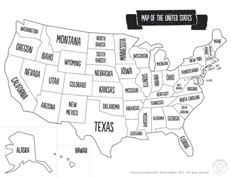 Printable Map Of The United States Without State Names Printable Maps