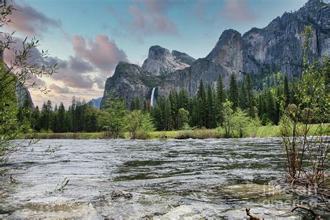 Merced River Yosemite National Park Waterfalls Mountains Photograph By