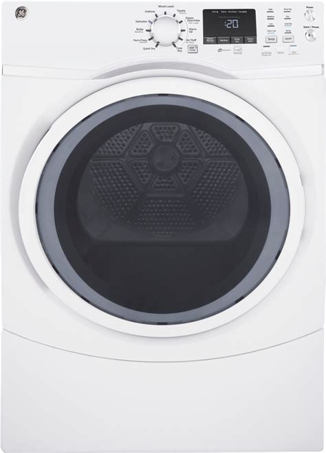 Ge 75 Cu Ft 13 Cycle Electric Dryer With Steam White On White At