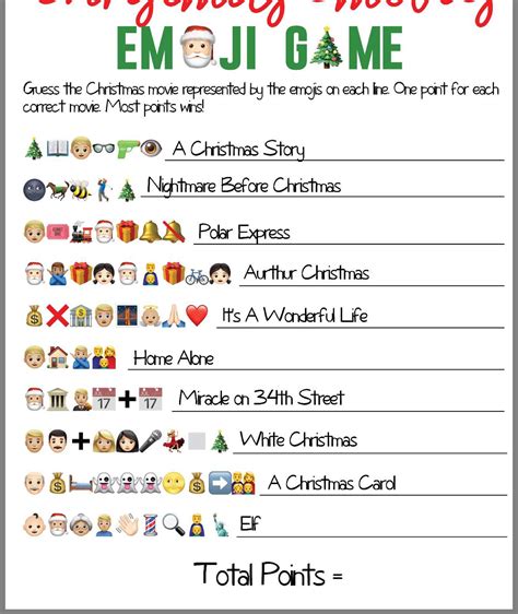 Christmas Emoji Song Guessing Game Answer Key
