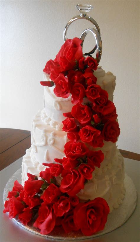 Vanilla, milk chocolate, mocha, coffee, . Red Roses Wedding Cake All Fondantgumpaste Roses Cake Was ...