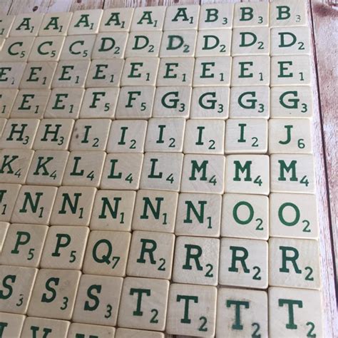 105 Wood Bulk Scrabble Tiles Complete Set 1960s Vintage Etsy