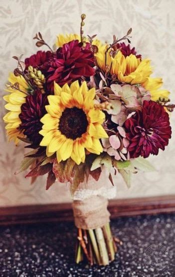 21 Ideas Wedding Burgundy Yellow Sunflower Bouquets For 2019