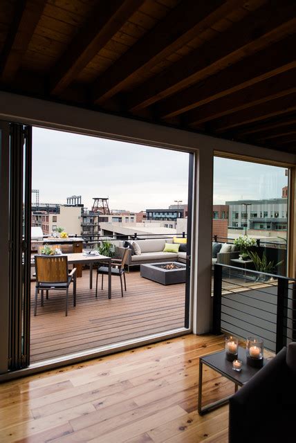 Downtown Living Rooftop Deck Envision Distinction Spiced Teak