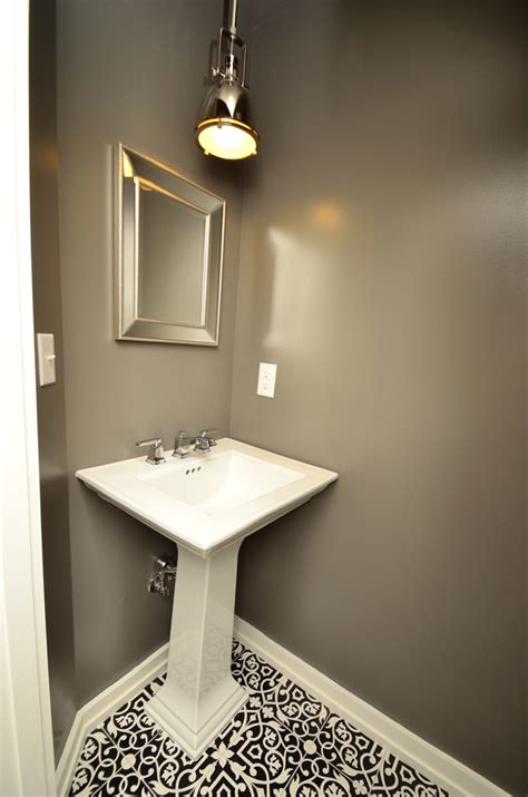 Before And After Transitional Style Home Transitional Powder Room