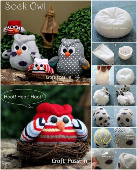 Easy Homesteading How To Make Sock Owls Diy Crafts Sock Crafts Diy