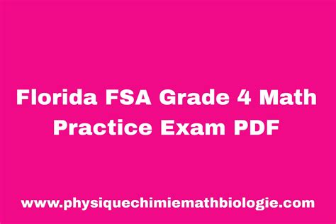 Florida Fsa Grade 4 Math Practice Exam Pdf