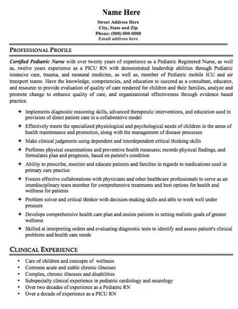 Top resume examples 2021 free 250+ writing guides for any position resume samples written by experts create the best resumes in 5 minutes. Pediatric Nurse Resume Sample, Free Resume Template ...
