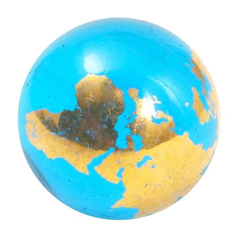 22k Gold And Blue Glass Earth Marble House Of Marbles