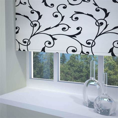 Virginia Ready Made Blackout Roller Blind In Black And White Blackout