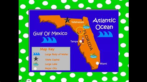 Florida Map Key And Compass Rose Youtube