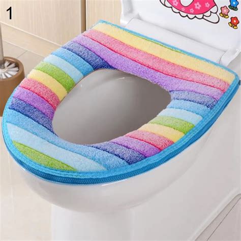 Bathroom Warmer Toilet Seat Cloth Soft Closestool Washable Lid Top