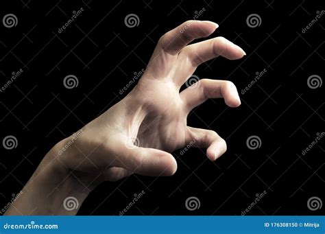 Scary Hand Gesture Isolated On Black Stock Photo Image Of Danger