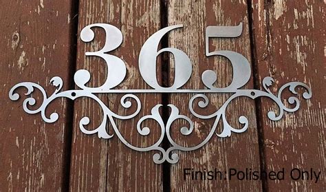 Flourished Metal Outdoor Home Address Signpersonalized House Number