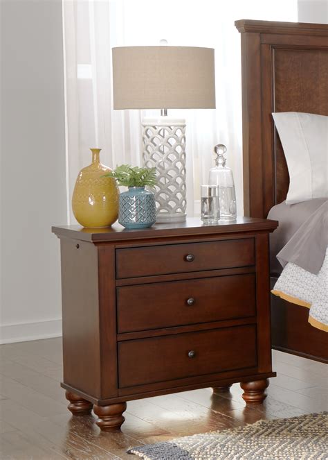 Cambridge Liv360 Nightstand Brown Cherry Icb 450 Bch 3 By Aspen Home