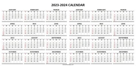 2023 2024 Two Year Calendar Free Printable Pdf Templates Images