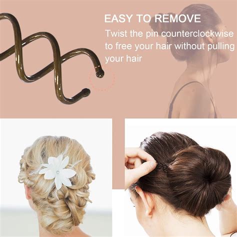 Spiral Bobby Pins Brown With Storage Tin 20 Pcs Spin Pins For Hair 2