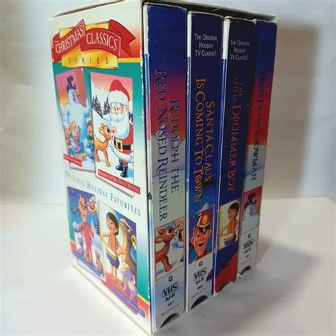 Christmas Classics Series Vhs Tape Set Of 4 Frosty Santa Claus Rudolph