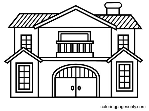 Simple House Coloring Page Free Printable Coloring Pages