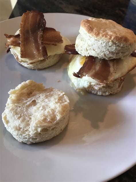 Homemade Bacon Egg And Cheese On Homemade Biscuits Rfood