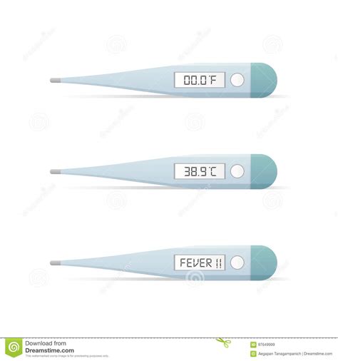 Fever Thermometers Illustration Vector On White Background Medical