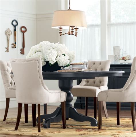 You can also search our full product library using the search box above. Love the black table paired with white tufted chairs! # ...