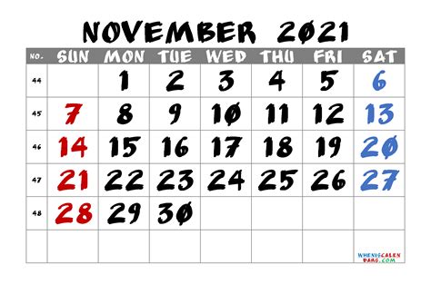 Free Blank Calendar November 2021 Pdf And Image