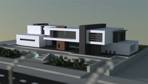 For example, concrete is the basic but best material in minecraft for such builds. Modern house, creation #5690