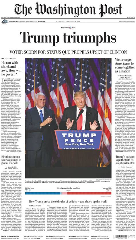 See How Newspapers Around The World Signaled Trumps Victory Time