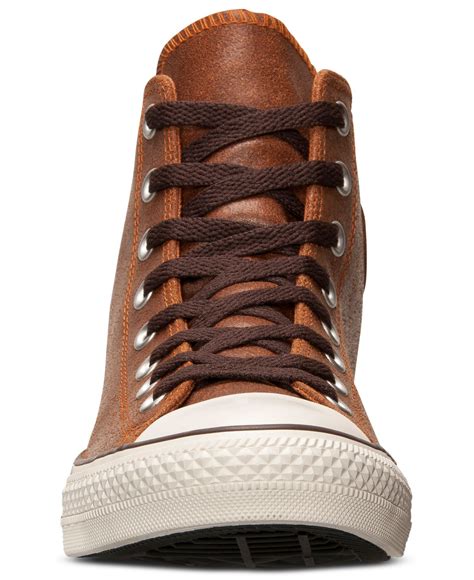 Lyst Converse Mens All Star Vintage Leather Hi Casual Sneakers From