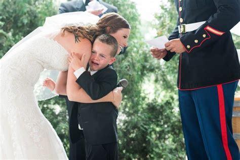 Marines Year Old Son Tearfully Embraces New Stepmom As She Reads