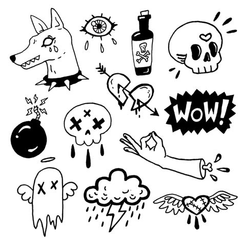 Flash Sheet Tumblr In 2021 Doodle Tattoo Tattoo Flash Art Mini