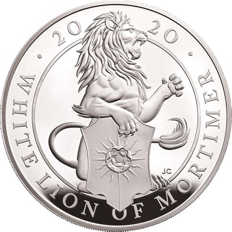 Silver Five Ounces 2020 White Lion Of Mortimer Coin From United Kingdom Online Coin Club