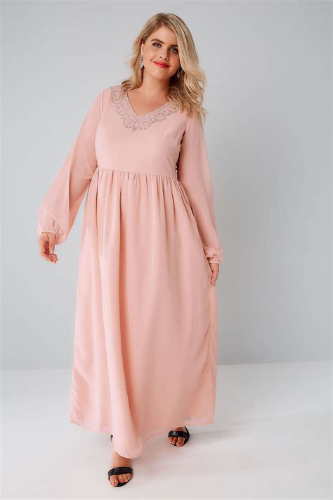 Bodycon dresses day dresses maxi dresses midi dresses shift dresses skater dresses wrap dresses. Blush Pink Chiffon Maxi Dress With Embellished V-Neckline ...