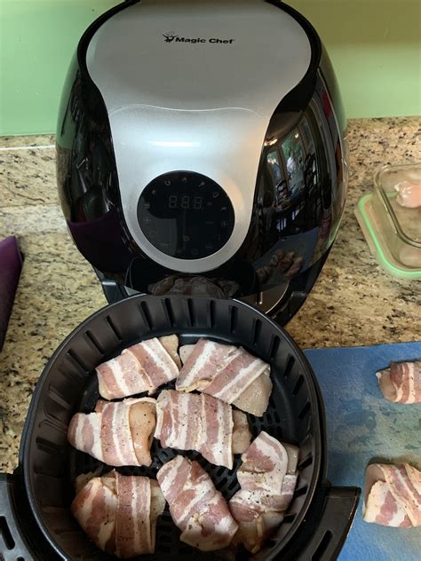 chicken fryer air bacon wrapped breast into reallyareyouserious recipe dairy gluten xl boneless placed newair chef magic then digital