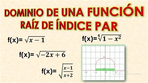 Dominio De Una Función Raíz De índice Par Dominio De Una Función Raíz