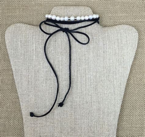 Natural Pearls With Suede Cord Chocker Necklace Gemstone Jewelry