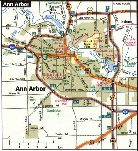 Ann Arbor City Road Map For Truck Drivers Toll And Free Highways Map Usa