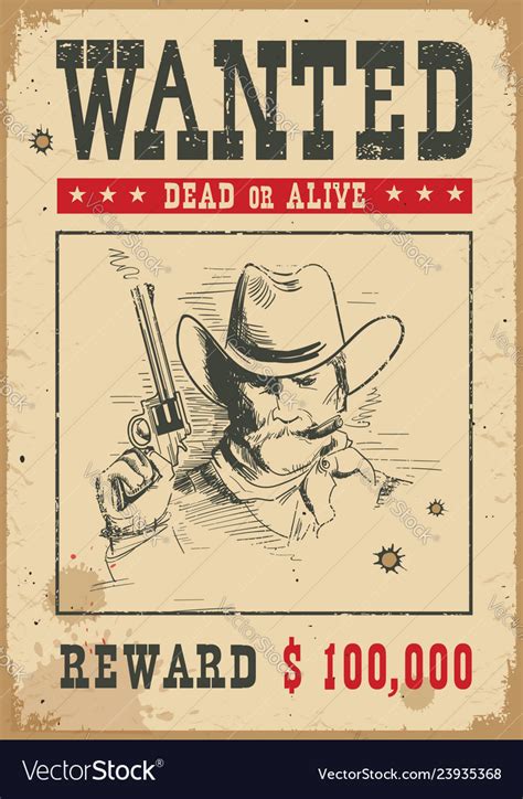 Wanted Poster Western Royalty Free Vector Image Vrogue Co