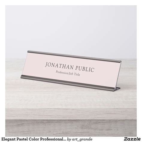 Elegant Pastel Color Professional Modern Design Desk Name Plate Design
