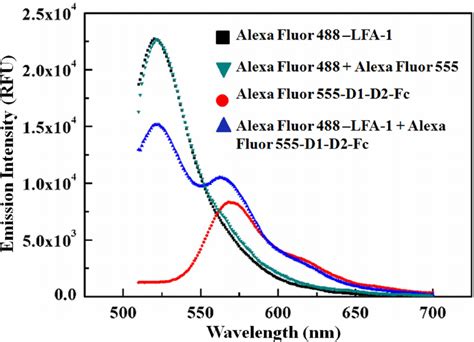 Ascertaining The Fret Activity Between Alexa Fluor 488 Lfa 1 And Alexa