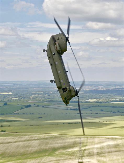 Raf Chinook Display Team Demonstrates A Maneuver During An Airshow