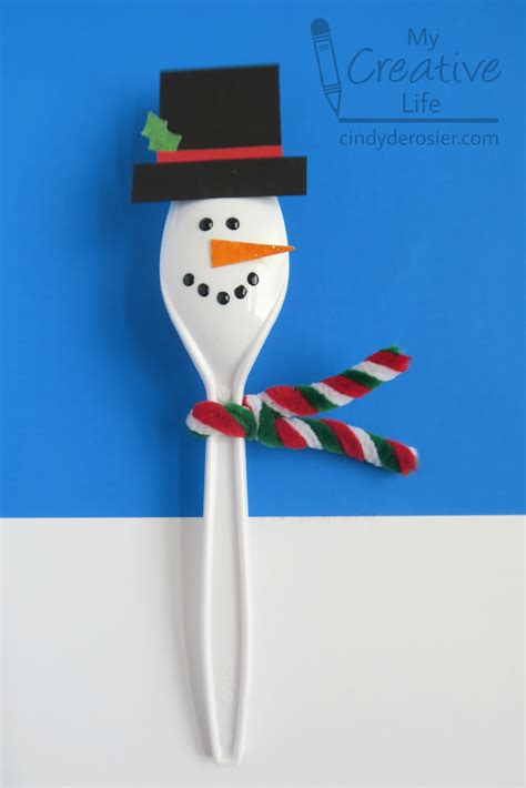 Cindy Derosier My Creative Life Lollipop Snowman Spoon Craft