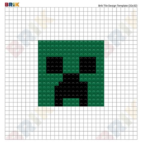 Creeper Pixel Art Template