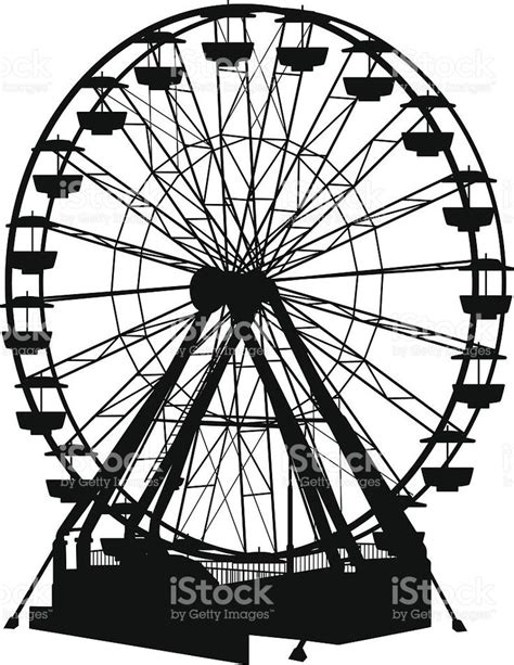 Detailed Ferris Wheel Silhouette Free Vector Art Ferris Wheel